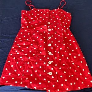 Red polka dot summer dress